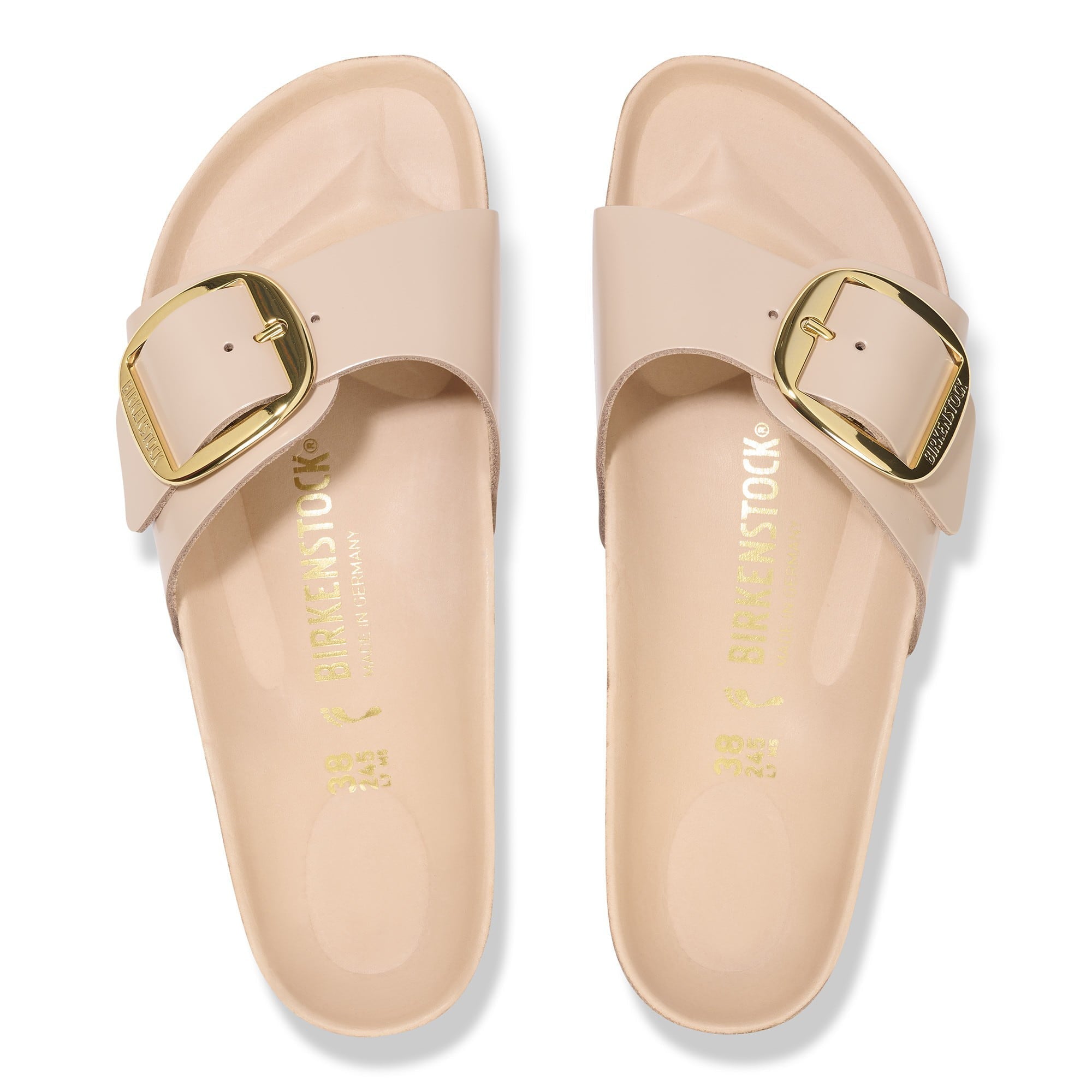 Madrid Big Buckle Natural Leather Patent