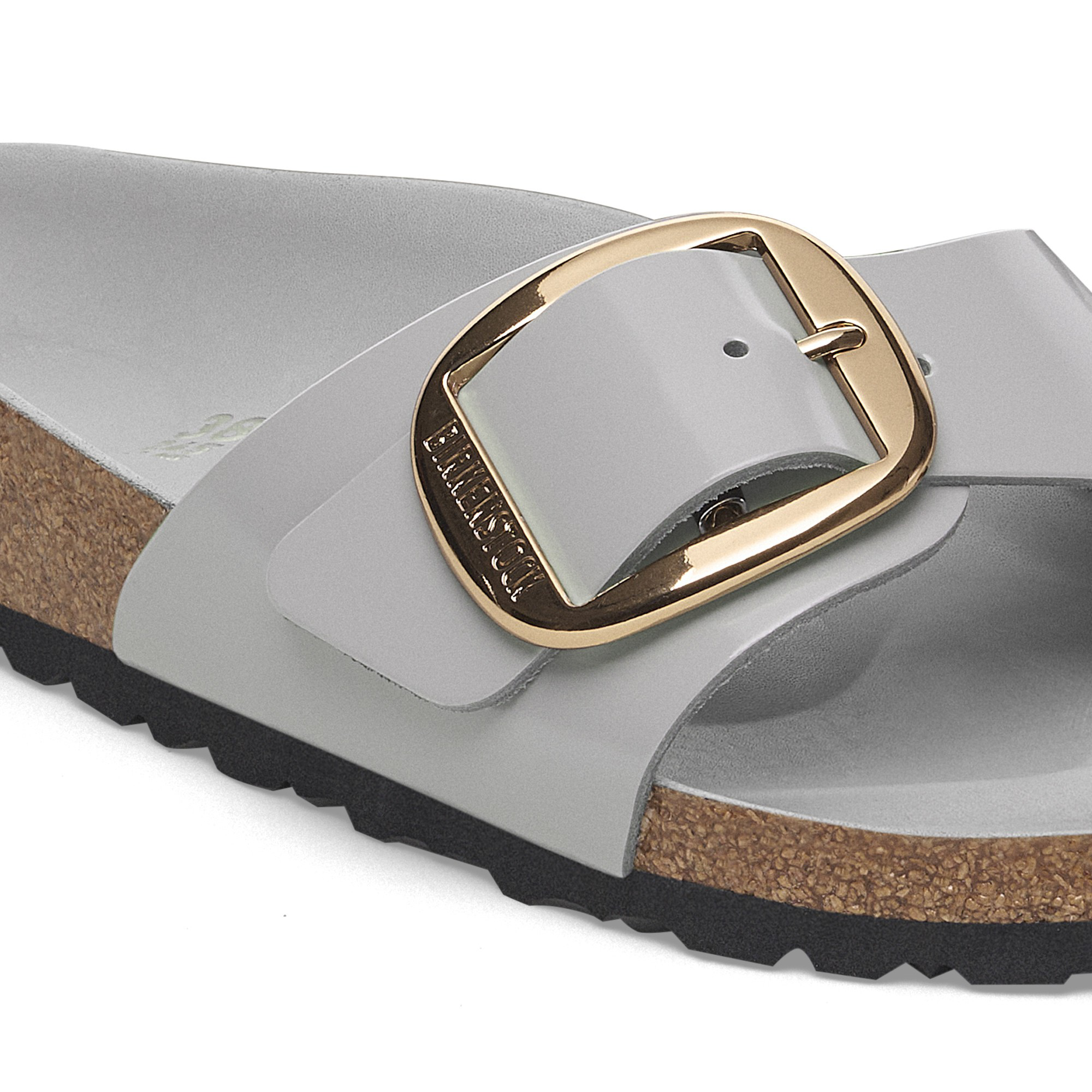Madrid Big Buckle Natural Leather Patent
